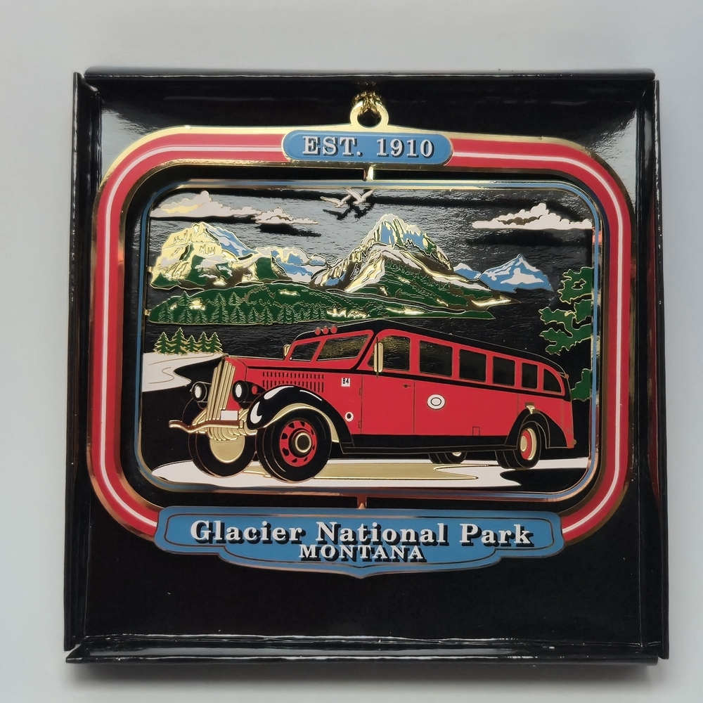 Solid Brass Ornament Glacier National Park Est. 1910 Christmass Tree Ornament